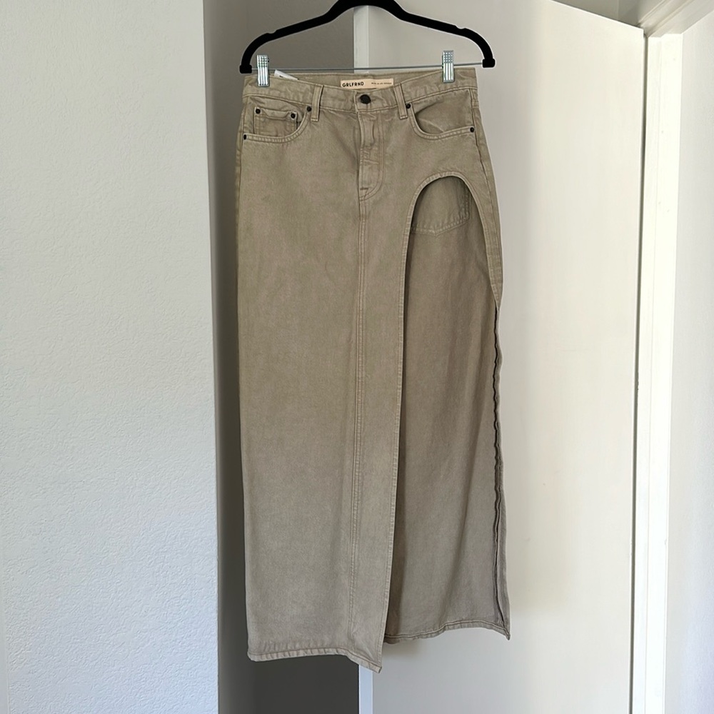 GRLFRND Blanca Maxi Skirt with High Slit in Montana